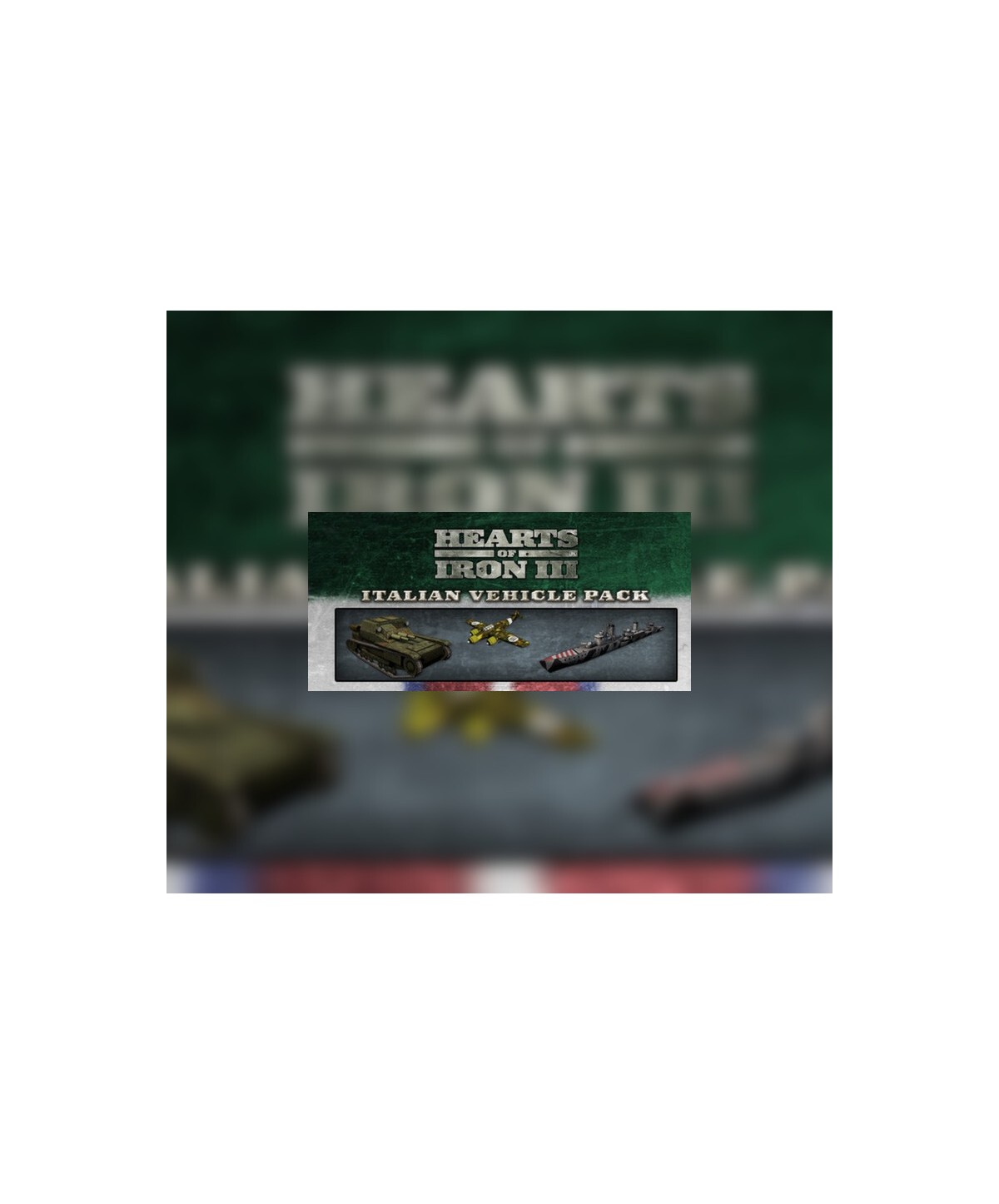 Hearts of Iron III - Italian Vehicle Pack DLC Steam Key GLOBAL